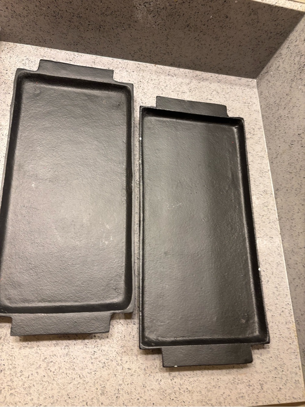 Set of 2 Better Homes & Gardens Cast Iron Finish Tray Finish Tray Black